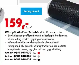 Würth Wütop Alu-Flex Tettebånd 280 mm x 10 m tilbud
