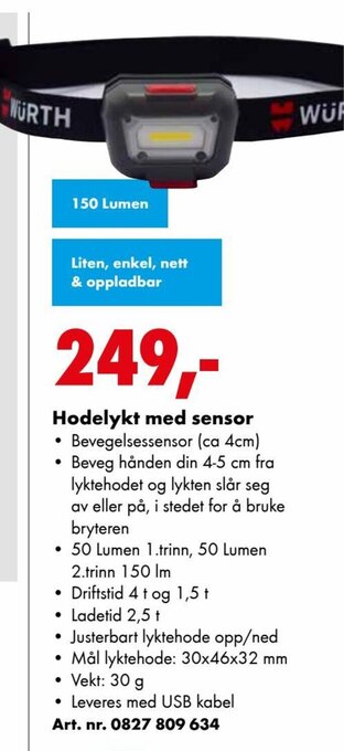 Hodelykt med Sensor