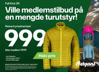XXL Sport Bergans Romsdal V2 Down Light Jacket, Dame /Herre tilbud
