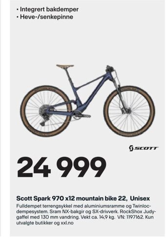 XXL Sport Scott Spark 970 x12 mountain bike 22, Unisex tilbud