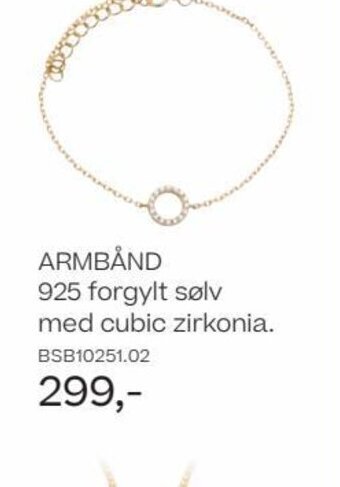Bjørklund Armbånd 925 Forgylt Sølv med Cubic Zirkonia tilbud
