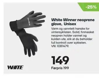 XXL Sport White Winner neoprene glove, Unisex tilbud