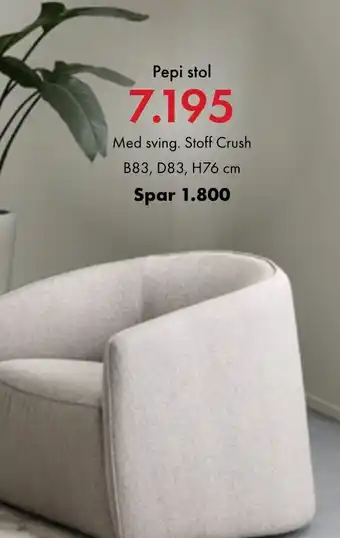 Fagmøbler Pepi stol tilbud