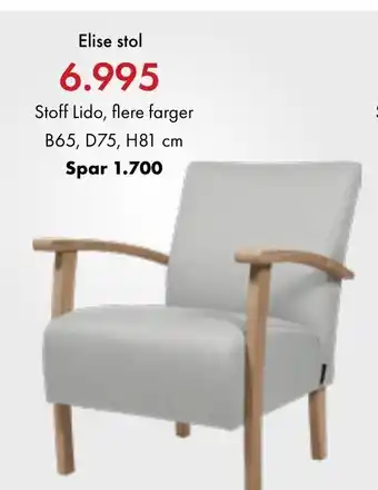 Fagmøbler Elise stol tilbud