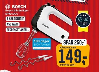 Skousen Bosch håndmikser mfq4020 tilbud