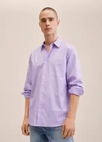 Mango Regular-fit stripete skjorte tilbud