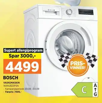 POWER Bosch vaskemaskin wan2823psn tilbud