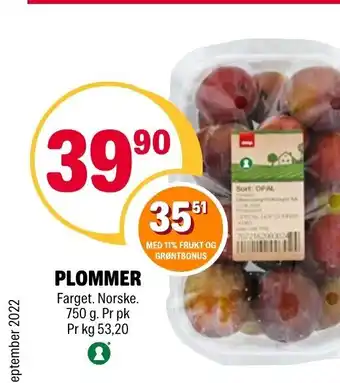Coop Extra Plommer tilbud