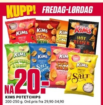 Europris Kims Potetchips tilbud