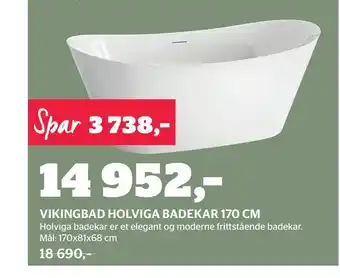 Comfort Vikingbad holviga badekar 170 cm tilbud