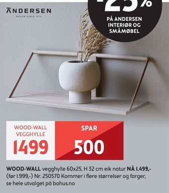 Bohus Wood-wall vegghylle tilbud