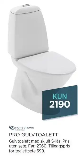 Bademiljø Pro Gulvtoalett tilbud