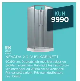 Nevada 2.0 Dusjkabinett