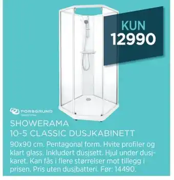 Bademiljø Showerama 10-5 Classic Dusjkabinett tilbud