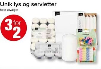 Spar Unik Lys Og Servietter tilbud