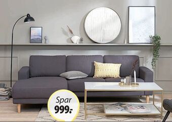JYSK Egense sofa med sjeselong tilbud
