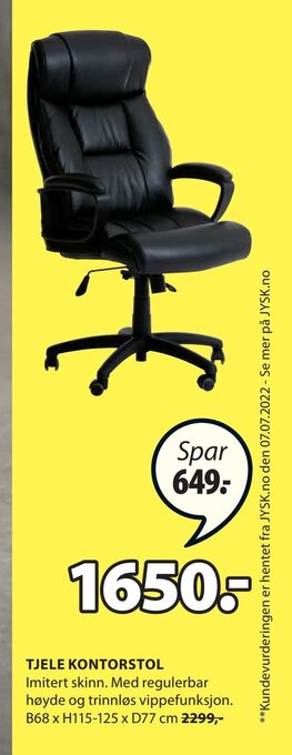 JYSK Tjele kontorstol tilbud