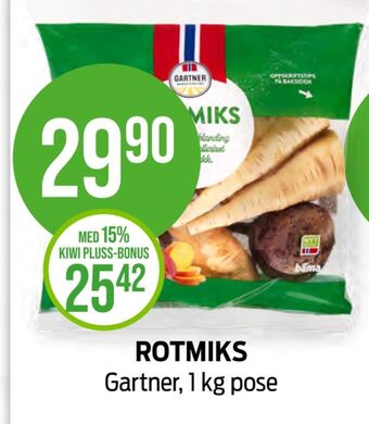 Kiwi Gartner rotgrønnsaker tilbud