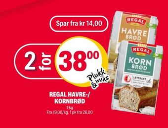 Coop Extra Regal havre-/ kornbrød tilbud