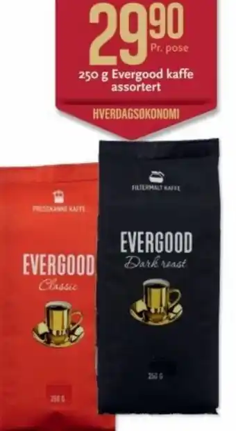 CC Mat 250 G Evergood Kaffe Assortert tilbud