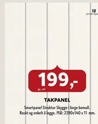 Byggmakker Takpanel Smartpanel Struktur Skygge i farge Bomull tilbud