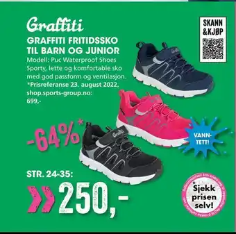 Sport Outlet Graffiti fritidssko til barn og junior tilbud