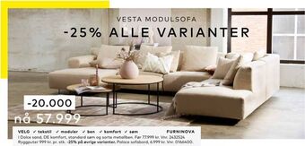 Skeidar Vesta modulsofa tilbud