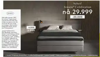 Skeidar Jensen® celebration i 781/782 beige, seamless, sleep iii overmadrass, flying optic ben 14 cm tilbud