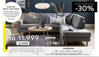 Skeidar Hjørnesofa i inari light grey tilbud