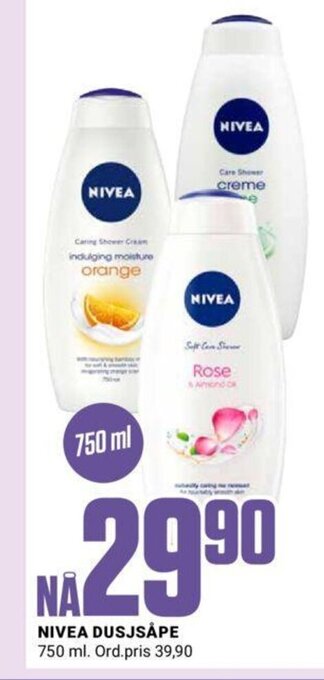 Europris Nivea Dusjsåpe tilbud