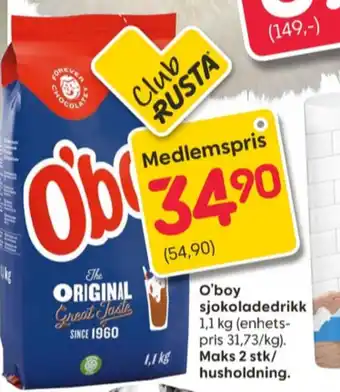 Rusta Oboy kakaopulver tilbud