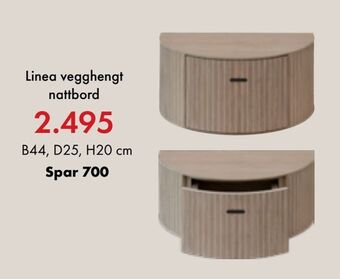 Linea vegghengt nattbord