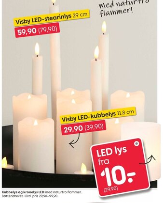 Rusta Kubbelys og Kronelys LED tilbud