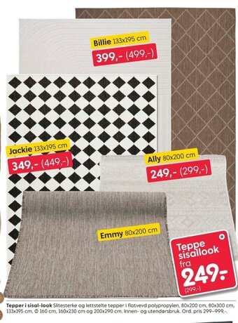 Rusta Tepper i Sisal-look tilbud