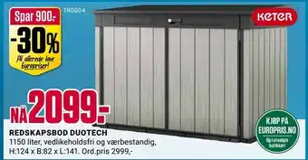 Europris Redskapsbod duotech tilbud