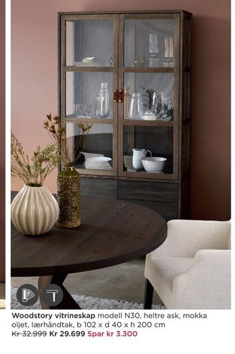 Møbelringen Woodstory vitrineskap tilbud