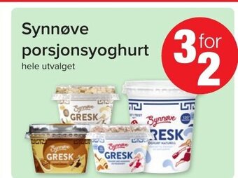 Spar Synnøve Porsjonsyoghurt tilbud