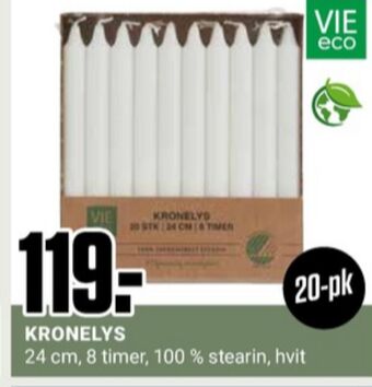Europris Vie eco kronelys tilbud