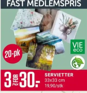 Europris Vie eco servietter tilbud