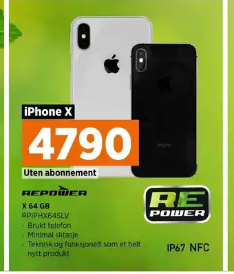 POWER Repower Iphone X 64 GB tilbud