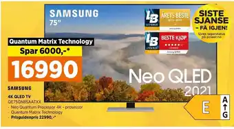 POWER Samsung 4K QLED TV QE75QN85AATXX tilbud