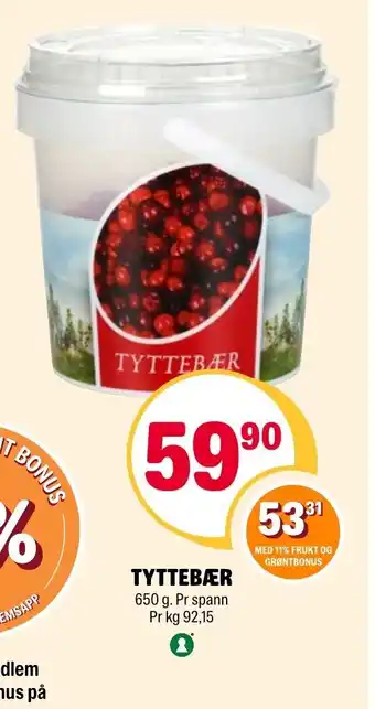 Coop Extra Tyttebær tilbud