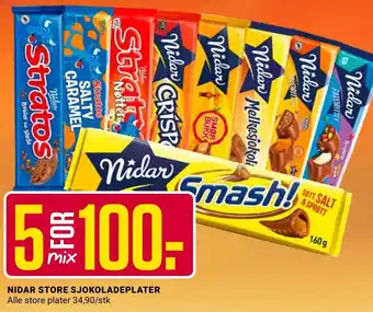 Europris Nidar Store Sjokoladplater tilbud