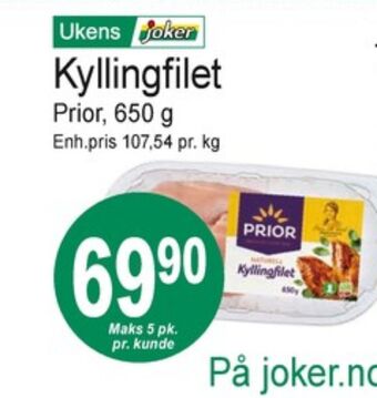 Joker Prior kyllingfilet tilbud