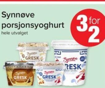 Spar Synnøve Porsjonsyoghurt tilbud