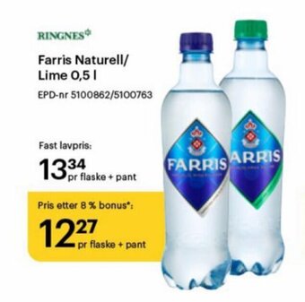 Storcash Farris Naturell/ Lime 0.5 l tilbud