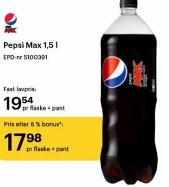 Storcash Pepsi Max 1.5 l tilbud