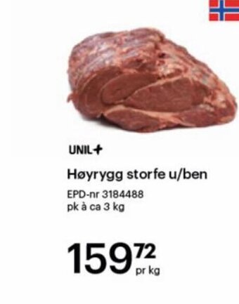 Storcash Høyrygg storfe u/ben tilbud