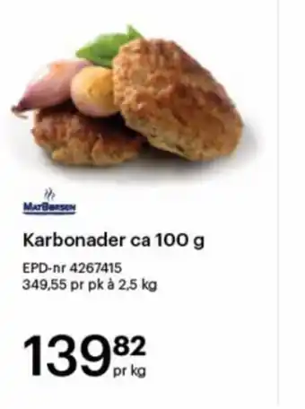Storcash Karbonader ca 100 g tilbud