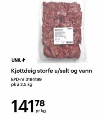 Storcash Kjøttdeig storfe u/salt og vann tilbud